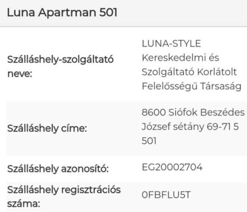 Luna Apartman501 Siófok Exterior foto